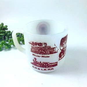 Cedar Point Souvenir Coffee Mug Federal Glass Milk Glass